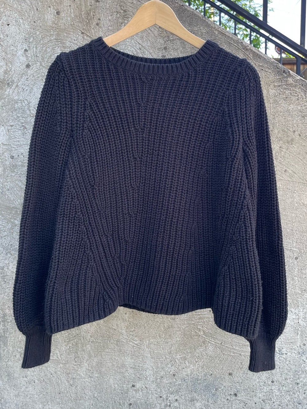 Black knit sweater size small (18x22)